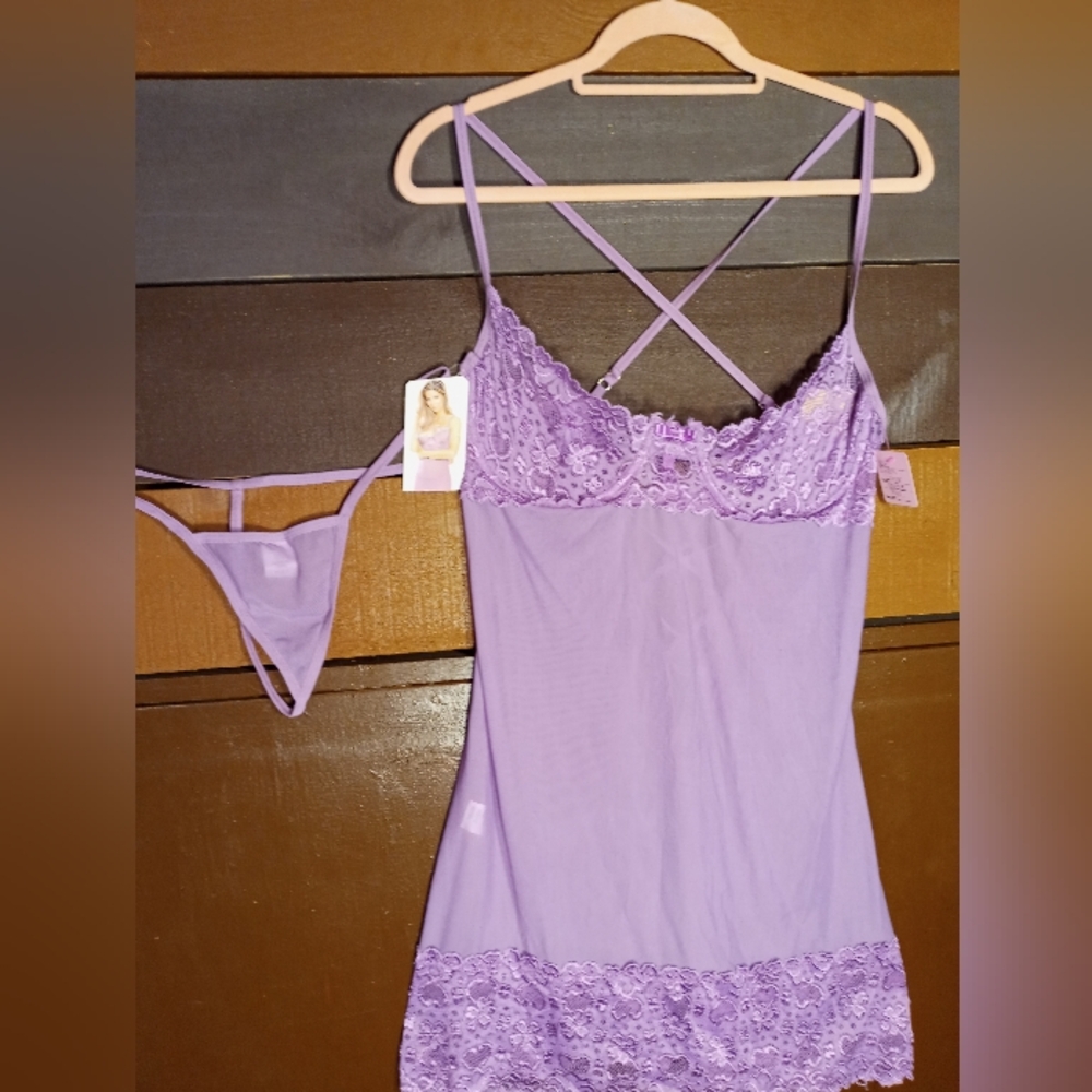 NWT Sexy XXL Lover's Lane Lilac Lace Gorgeous Lingerie - Picture 1 of 14